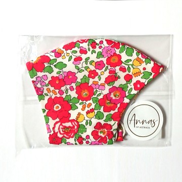 Liberty Tana Lawn Cotton Face Mask - Betsy Red
